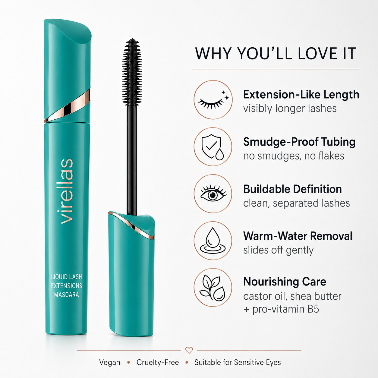 ⏰Last Day-Buy 1 Get 1 Free🔥 Virellas LashExtend Mascara | Instantly Longer, Fuller Lashes