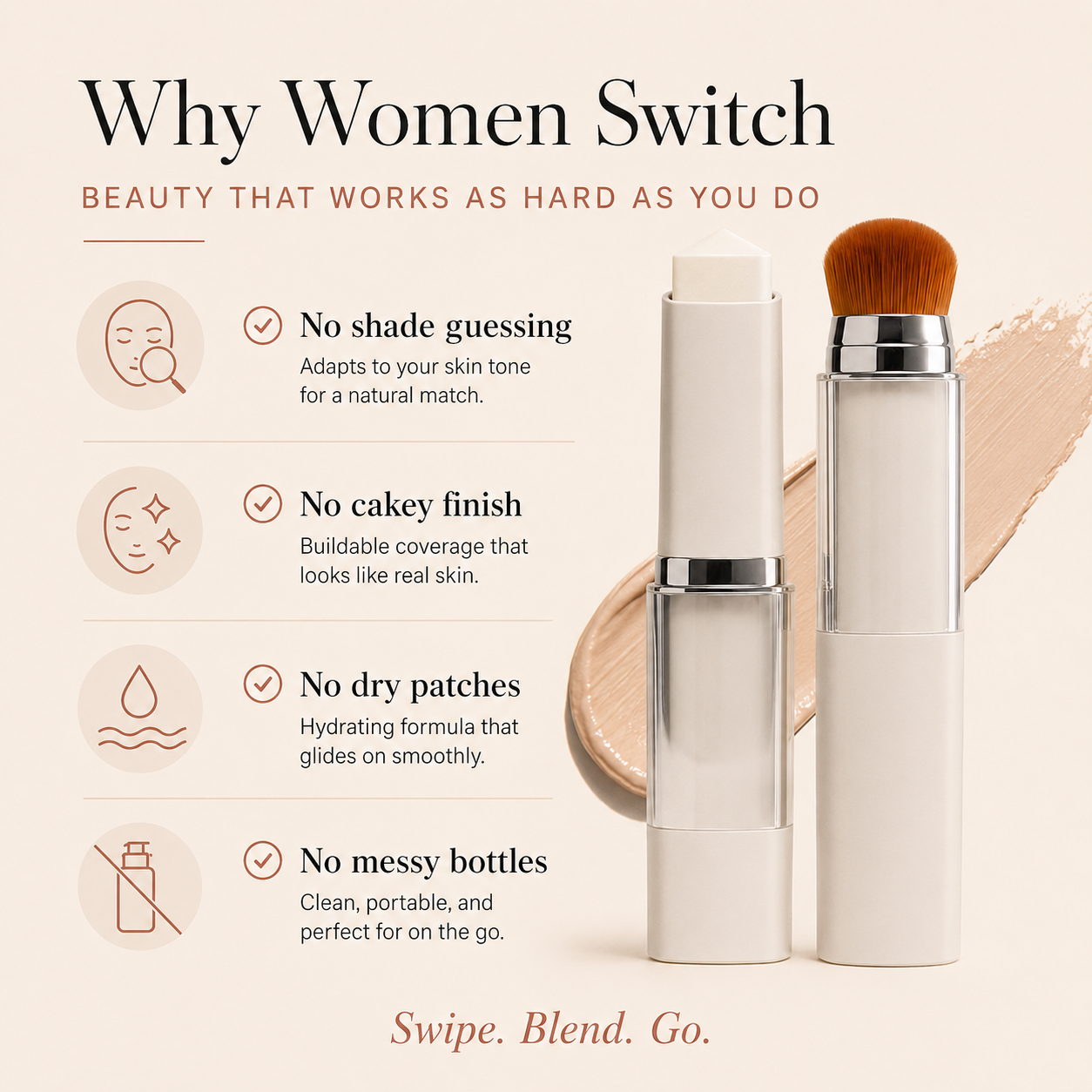 🔥Buy 1 Get 1 FREE ·Color-Changing Foundation Stick