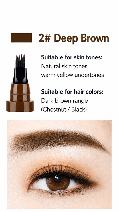 Foxexpro-Four-fork eyebrow pencil, water-resistant and sweat-proof