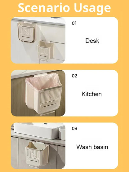 Foldable Hanging Trash Can – Space Saving, Leak Proof & Easy to Clean🧼